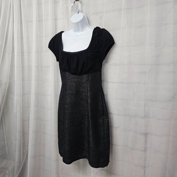 Vintage Iz Byer Dress Y2K Black Denim Retro Bodycon 11 - Picture 6 of 14